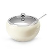 Kook Large Stainless Steel Sugar Bowl and Spoon, Glass Lid, 16 oz, White Glossy - 2 of 4