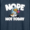 Women's - Garfield - Nope Not Today Lightweight French Terry Wide Neck Long Sleeve Shirt - 2 of 4