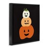 Stupell Industries Happy Jack-o-Lanterns on Black Floating Frame Canvas Art - 2 of 4