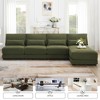 120" Oversized Reversible L-Shaped Armless Sectional Sofa with Chaise, Wide 30" Seats, Loop Yarn Fabric - 4 of 4