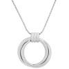 Steeltime Ladies stainless steel double ring necklace. Color Options: Silver, Rose Gold - 2 of 3