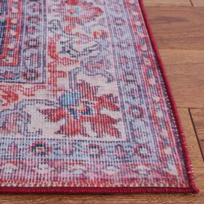Tucson 6' Square Red Synthetic Easy-Care Area Rug