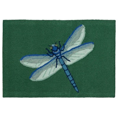 Liora Manne Frontporch Garden Dragonfly Indoor/outdoor Rug Green 1'8