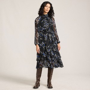 Lands' End Women's Crinkle Chiffon Ruffle Dress - 1 of 4