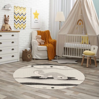 Hauteloom Kids Dinosaur Animal Print Nursery Area Rug