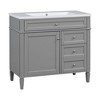 NicBex Modern Bathroom Vanity,Bathroom Sink Vanity with 2 Drawers and Wood Frame,36 inch Bathroom Sink Cabinet for Bathroom,Blue/Gray/White - 2 of 4