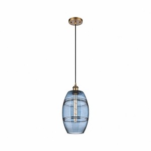 Vaz - 1 Light Cord Hung Mini Pendant In Industrial Style-9.88 Inches Tall and 8 Inches Wide - 1 of 1