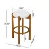 30" Wooden Bar Stools Set, Upholstered Barstool with Rubberwood Frame for Kitchen Island or Home Bar-3irtyhousy - 4 of 4