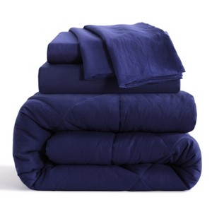 5/7 Pieces Microfiber Comforter Set, Breathable Down Alternative Bedding Set, All Season Bed in a Bag - NTBAY - 1 of 4
