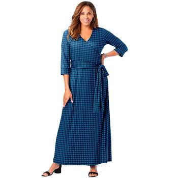 Jessica London Women's Plus Size Stretch Denim Maxi Dress - 14, Indigo Blue  
