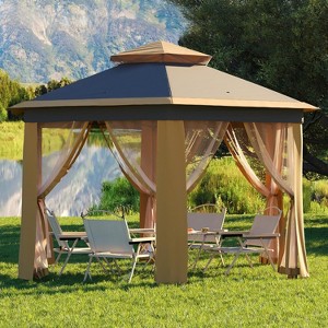 Garvee 13x13FT Pop Up Gazebo Screen Tent, Hexagonal Instant Gazebo Tent with Mosquito Netting Outdoor Canopy,6 Sided Sun Shelter - 1 of 4