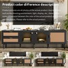 KTMBDW Rattan TV Stand with 3 Cabinets & 2 Drawers, Rattan Media Console Table for TVs up to 80'', Entertainment Center, TV cabinet for Living room - 3 of 4