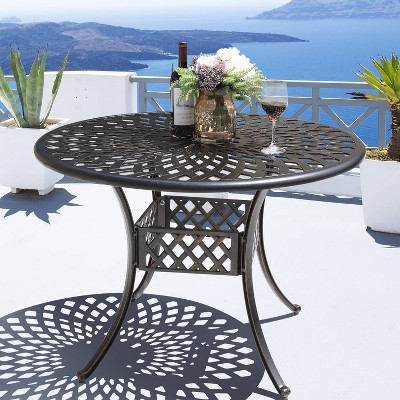 Cast Aluminum Round Dining Table - Nuu Garden