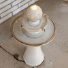 Sunnydaze Gentle Glow 2-Tier Ceramic Outdoor Fountain with LED Lights - 26.5" H - Off-White - 4 of 4