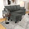 miBasics Dancesky Transitional L Shaped Reversible Sofa Sectional Dark Gray: Upholstered with Foam, Wood Frame - image 4 of 4