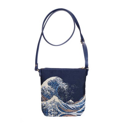 Signare USA Great Wave off Kanagawa Navy Blue Sling Bag Purse Crossbody — фото 4