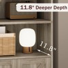 Farmhouse Bookcase with Doors, 71.4" Tall Wooden Bookshelf with 6 Shelves, 11.8" Deep Storage Display Cabinet - 4 of 4