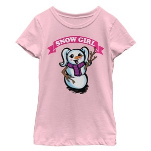 Girl's Lost Gods Christmas Snow Girl T-Shirt - 1 of 3