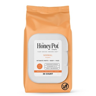 The Honey Pot Company, Normal Feminine Cleansing Wipes, Intimate Parts, Body or Face - 30ct