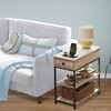 Side Table with 2 USB Ports and 2 Outlets, Flip Top End Table with Drawer and Storage Shelves, End Stand with Charging Station - 2 of 4