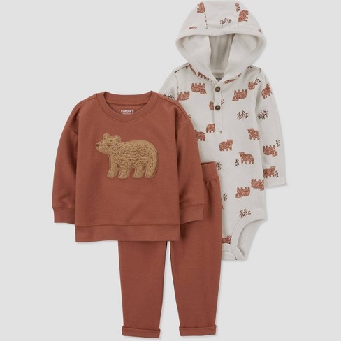 Carter's Just One You® Baby Boys' Bear Top u0026 Bottom Set - Brown : Target