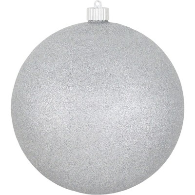 Christmas by Krebs Silver Shatterproof Glitter Christmas Ball Ornament 8" (200mm)