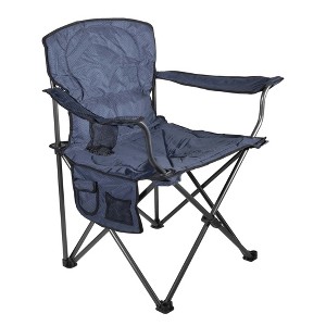 Four Seasons Courtyard Oversized Folding Padded Arm Chair, Blue (300lb Capacity) - 1 of 4