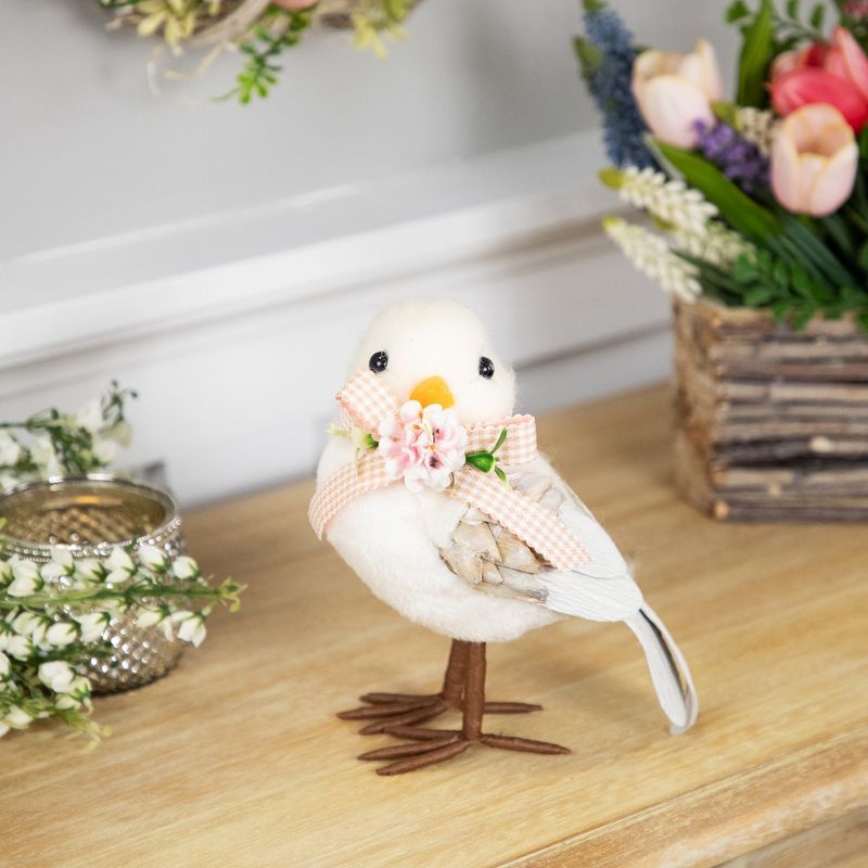 Northlight Plush Bird with Gingham Bow Easter Figurine - 7" - Beige, 2 of 6