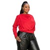 L I V D Women's Pleated Cowl Neck Top - 2 of 3