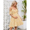 Clearlove Maternity Nursing Dress Womens Strap Ruffle Sleeve Daisy Printed A-Line Tiered Flowy Swing Dress - 3 of 4