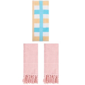 REGALWOVEN 3 Packs Cotton Absorbent Soft Decorative Bathroom Hand Towel Set - 1 of 4