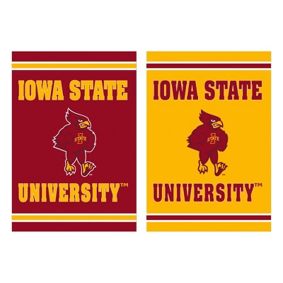 Evergreen Garden Flag Embossed Suede, Iowa State University Double Sided Indoor Outdoor Decor 18" x 12.5"