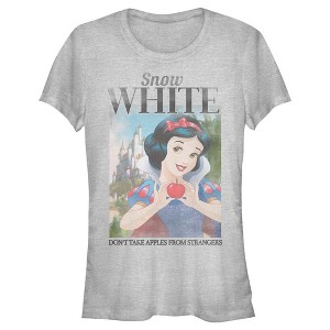 Juniors Womens Snow White and the Seven Dwarves Don't Take Apples From Strangers Poster T-Shirt - 1 of 4