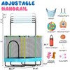 Hooseng 60" Oval Trampoline for Kids, 5 FT Indoor & Outdoor Toddler Trampoline with Safety Enclosure, Adjustable Gymnastics Bar, Swing & Toys - 4 of 4