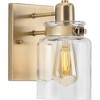 Progress Lighting, Calhoun Collection, 1-Light Bath Light, Vintage Brass, Clear Glass - 4 of 4