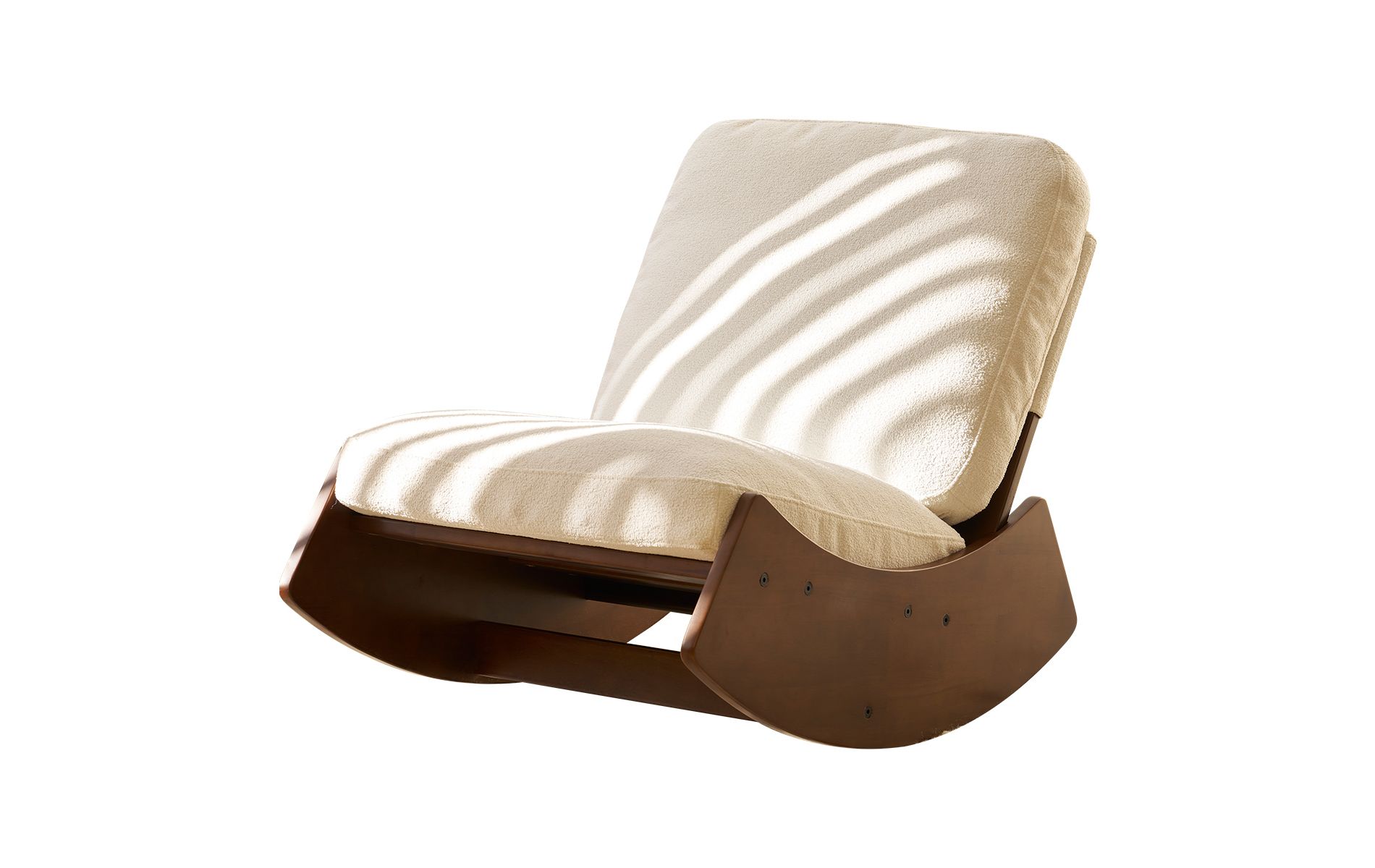 TiramisuBest Comfortable Glider Rocking Chair, High-Quality Upholstered Solid Wood Accent Chair for Bedroom, Living, Nursery, White