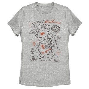 Women's Game of Thrones Westeros Map T-Shirt - 1 of 4