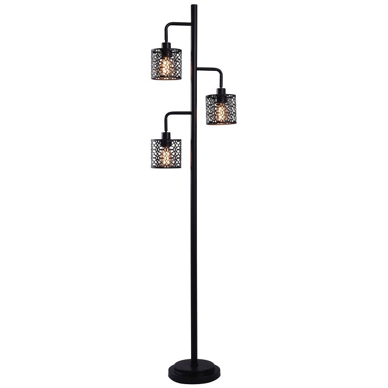 72&#34; x 10&#34; Madison Metal Three Pendant Floor Lamp Bronze - StyleCraft, 5 of 11