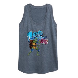 Women's - Teenage Mutant Ninja Turtles - Leonardo AKA Leo Graphic Racerback Tank - 1 of 4