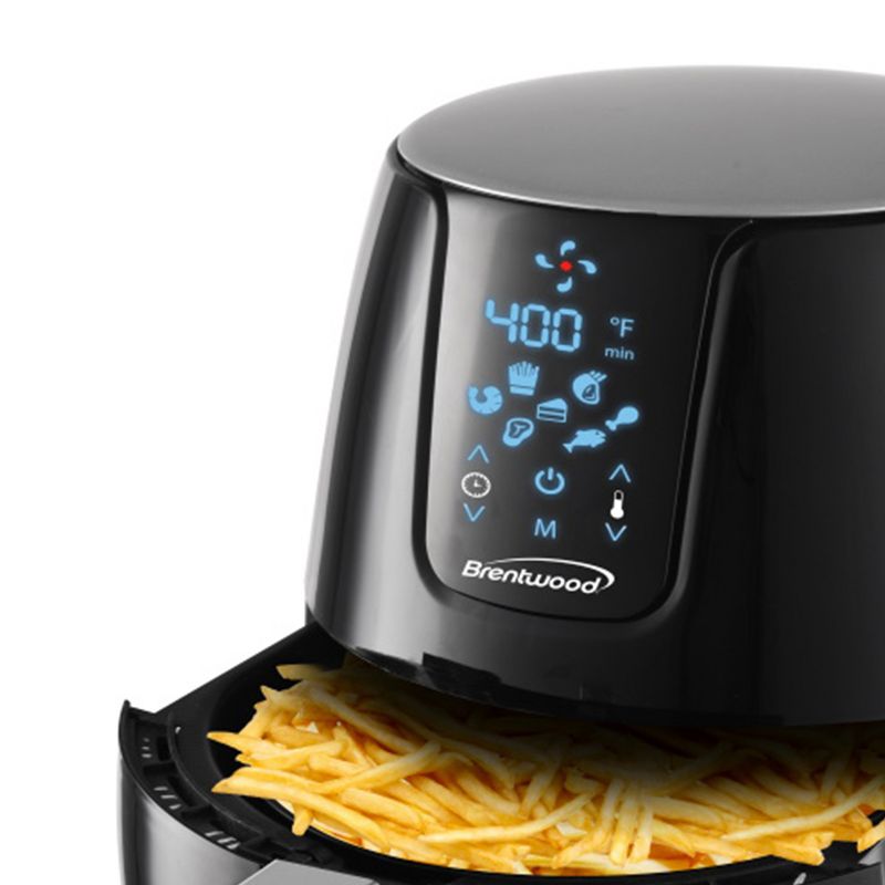 Brentwood Extra Large 1400 Watt 5 Quart Electric Digital Air Fryer with Temperature Control in Black, 3 of 4