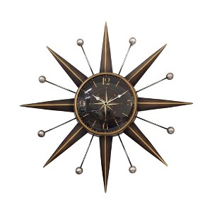 VIP Metal 23.62 in. Multicolor Sunburst Flourish Wall Clock - 1 of 1
