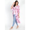Slickblue Women's Floral Ruffle Robe Cardigan, 3/4 Sleeve, Self-Tie Waist, Knee Length, Pink, Size S-L - 2 of 4