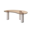 Modern White Coffee Table with Tempered Glass & 3 Legs - 4 of 4