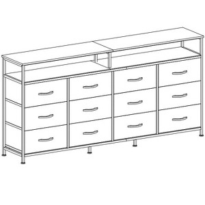 12 Drawer Dresser TV Stand, Extra Long Dresser for Bedroom with LED Lights Entertainment Center - 1 of 1