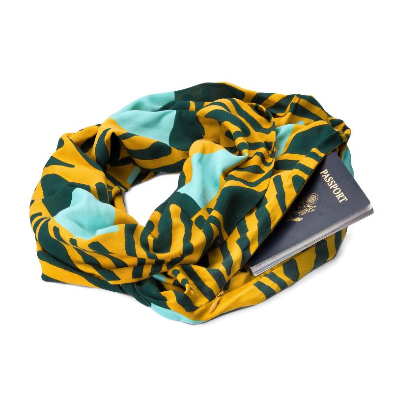 WNDR LN Printed Travel Scarf with Built-in Zipper Pocket, 3 of 5