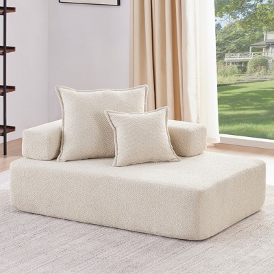 Whisen Oversized Modular Pieces for Convertible Luxury Boucle Floor Couch, 4 Shapes Available