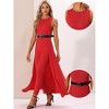 Allegra K Women's Patchwork Overlay Sleeveless Belted High-Waist Rompers Jumpsuit - image 2 of 4