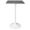 LeisureMod Verve 24" Sqaure Bar Height Dining Table - Modern MDF Top with White Pedestal Base Counter Height Table for Kitchen, Home, and Pub - 2 of 4