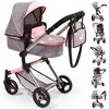 Bayer City Vario Doll Stroller - Gray Pink Butterfly, Converts to Jogger, 20" - 3 of 4