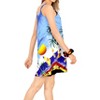 LA LEELA Women's Vacay Holiday Summer Beachwear Sleeveless Casual Spaghetti Strap Nightgown Slip Beach Dress - 3 of 4